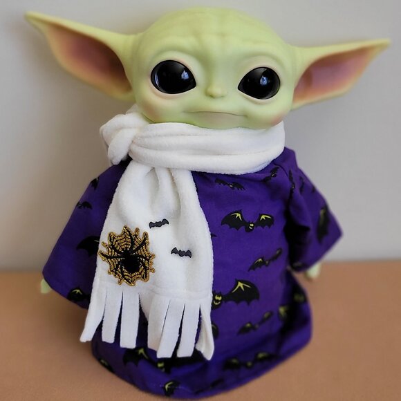 cryptoDOLLogy Other - Spooky Bats 2pc Halloween Outfit/scarf set for 11" Mattel Child Grogu Yoda dolls